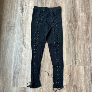 BLACKHEART Leggings Lace Up Cotton Spandex size S